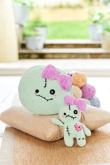 Voodoo Doll Plushie and Cushion in Stylecraft Chenille Chunky - 10245
