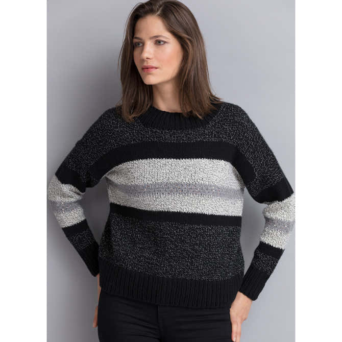 String Veronica Stripe & Sequin Pullover Knitting Pattern