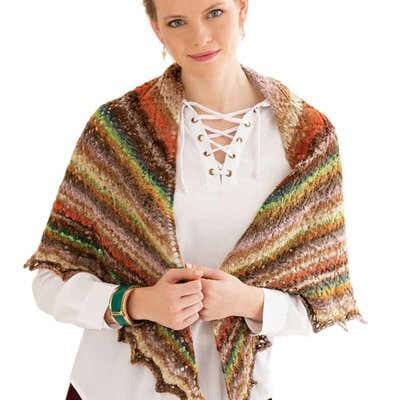 Noro Hybrid Triangular Shawl Wrap Knitting Pattern