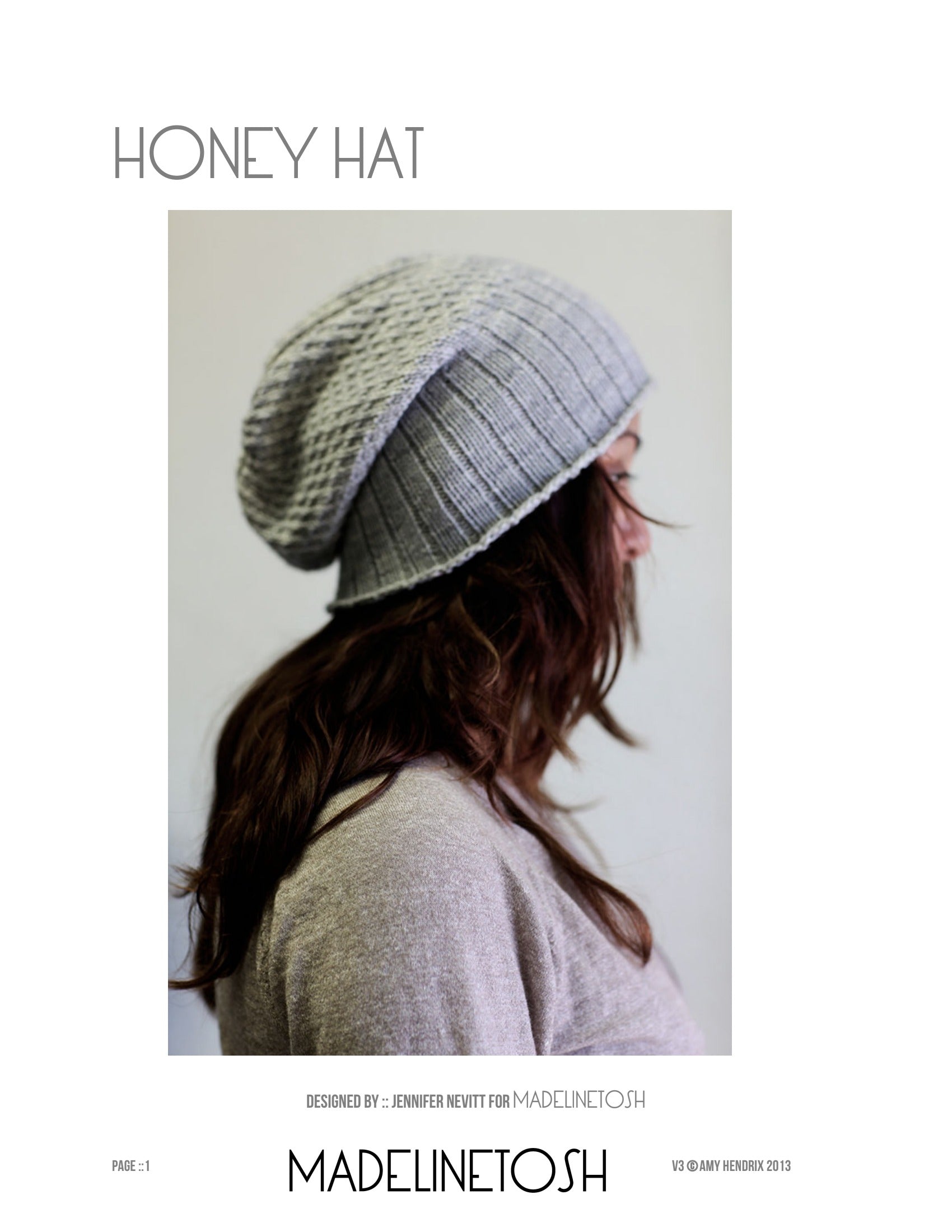 Madelinetosh Honey Hat Knitting Pattern