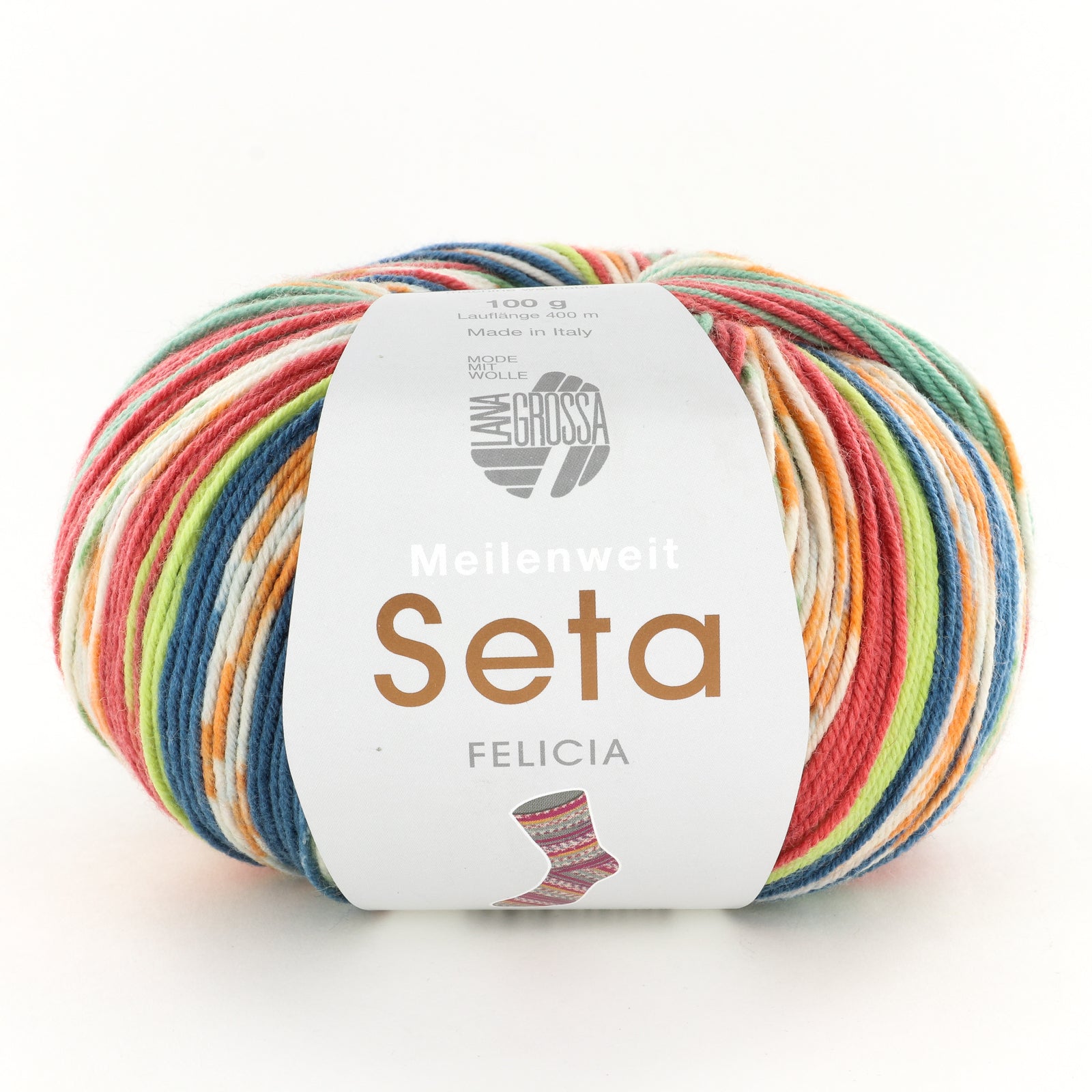 Lana Grossa Meilenweit 100 Seta Felicia Yarn - Merino Wool 4 Ply