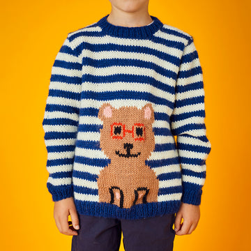 Paintbox Yarns Sailor Stripe and Buddy the Bear Sweater PDF (Free)