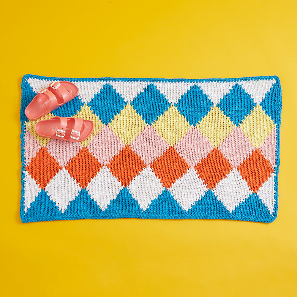 Paintbox Yarns Dazzling Diamond Bath Mat Knitting Pattern