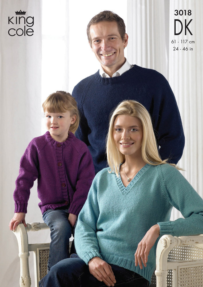 Sweaters & Cardigan in King Cole Merino Blend DK - 3018 - Leaflet