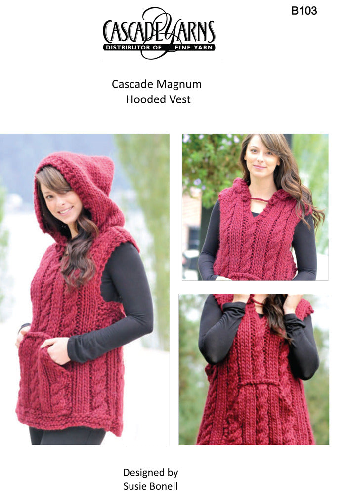 Cascade Yarns B Magnum Vest Waistcoat Knitting Pattern
