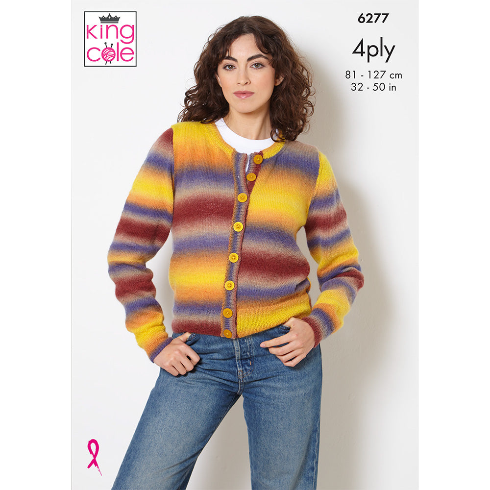 Cardigan and Waistcoat in King Cole Rebel 4Ply - 6277 - Leaflet