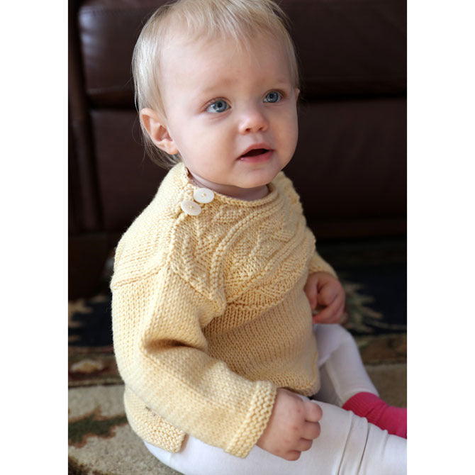 Plymouth Yarn Baby's Guernsey Pullover Crochet Pattern