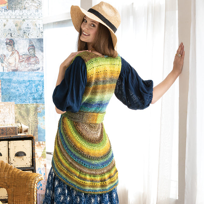 Noro Half Circle Vest Waistcoat Knitting Pattern