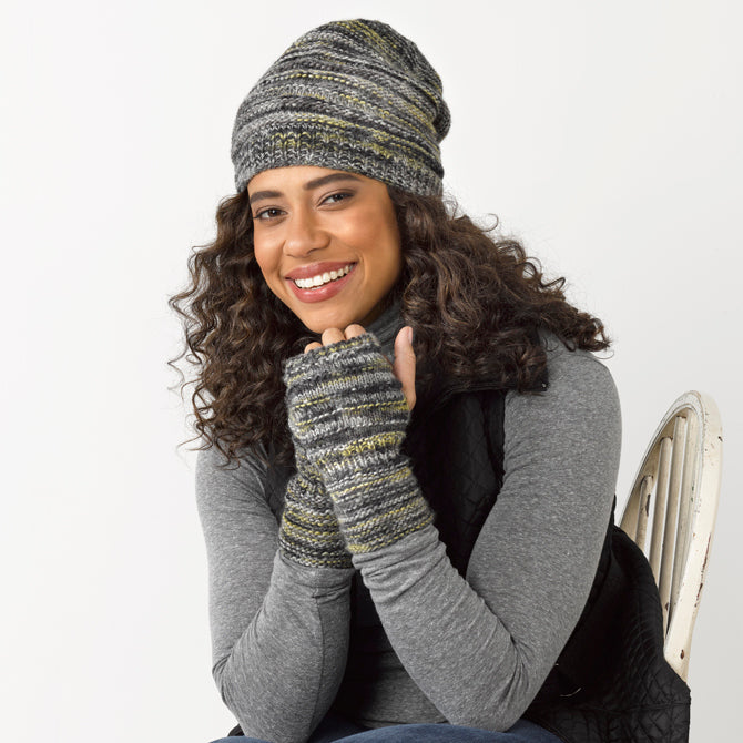 Tahki Yarns Ashton Hat and Mitts Knitting Pattern
