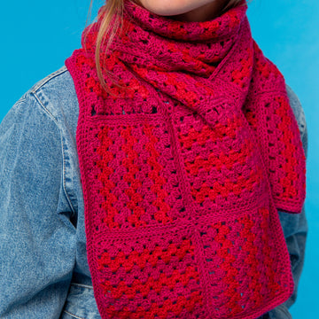Paintbox Yarns Giddy Granny Stitch Scarf PDF (Free)