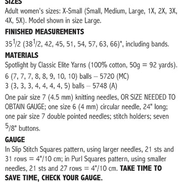 Slip Stitch Squares Cardigan #112