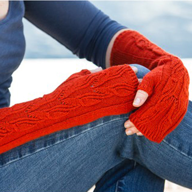 Valley Yarns Olivenhain Fingerless Mitts Knitting Pattern