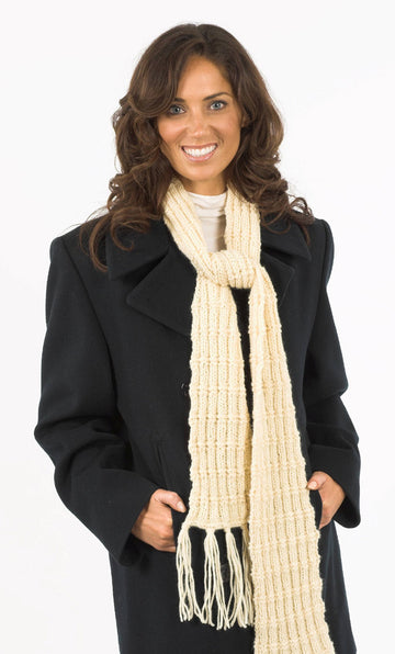Rib Pattern Scarf in Plymouth Encore Worsted - F176 - PDF