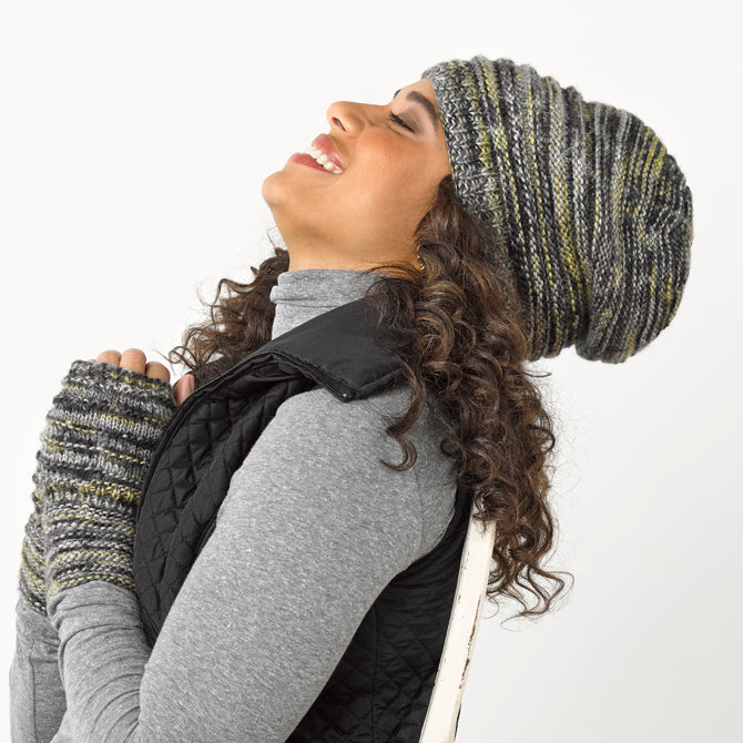 Tahki Yarns Ashton Hat and Mitts Knitting Pattern