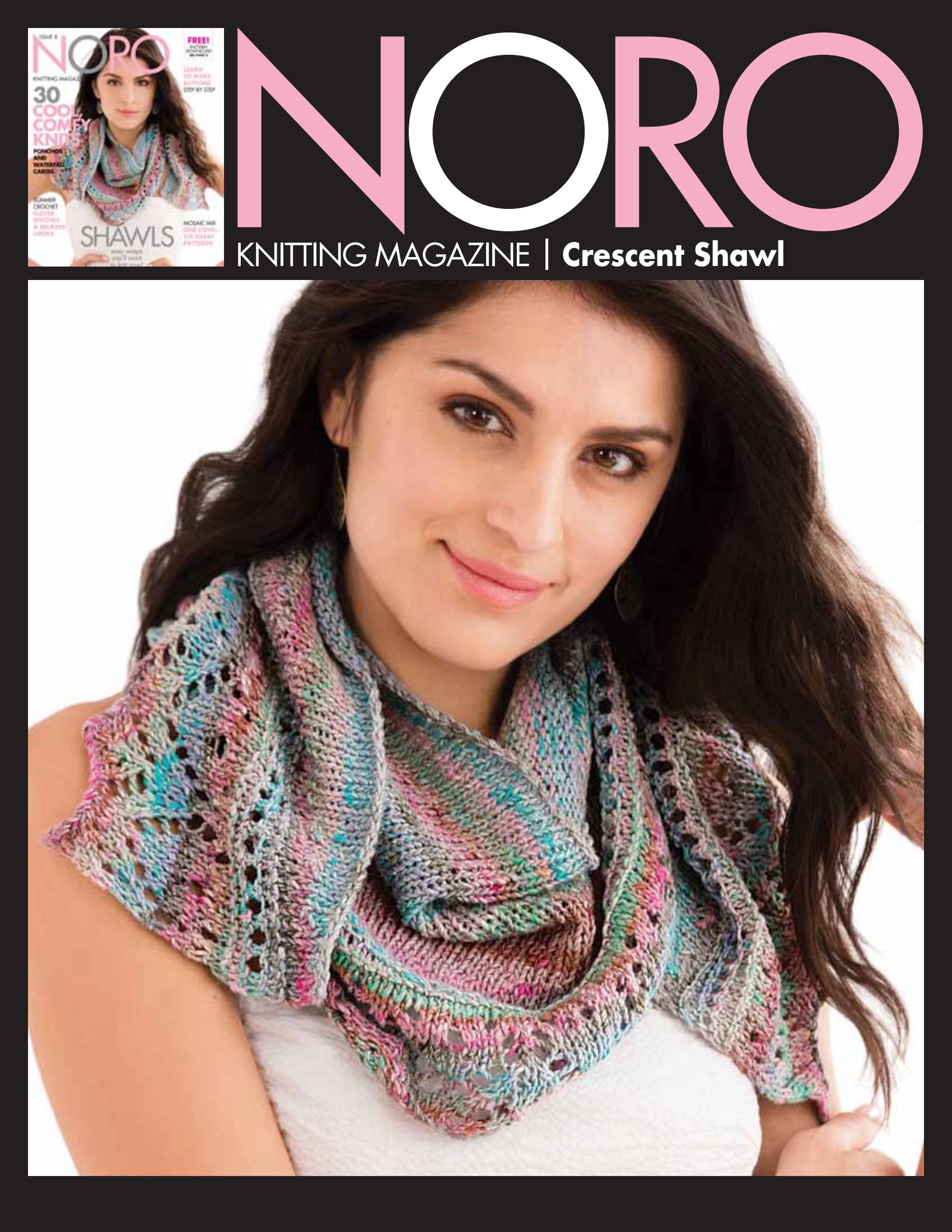 Noro Crescent Shawl Wrap Knitting Pattern