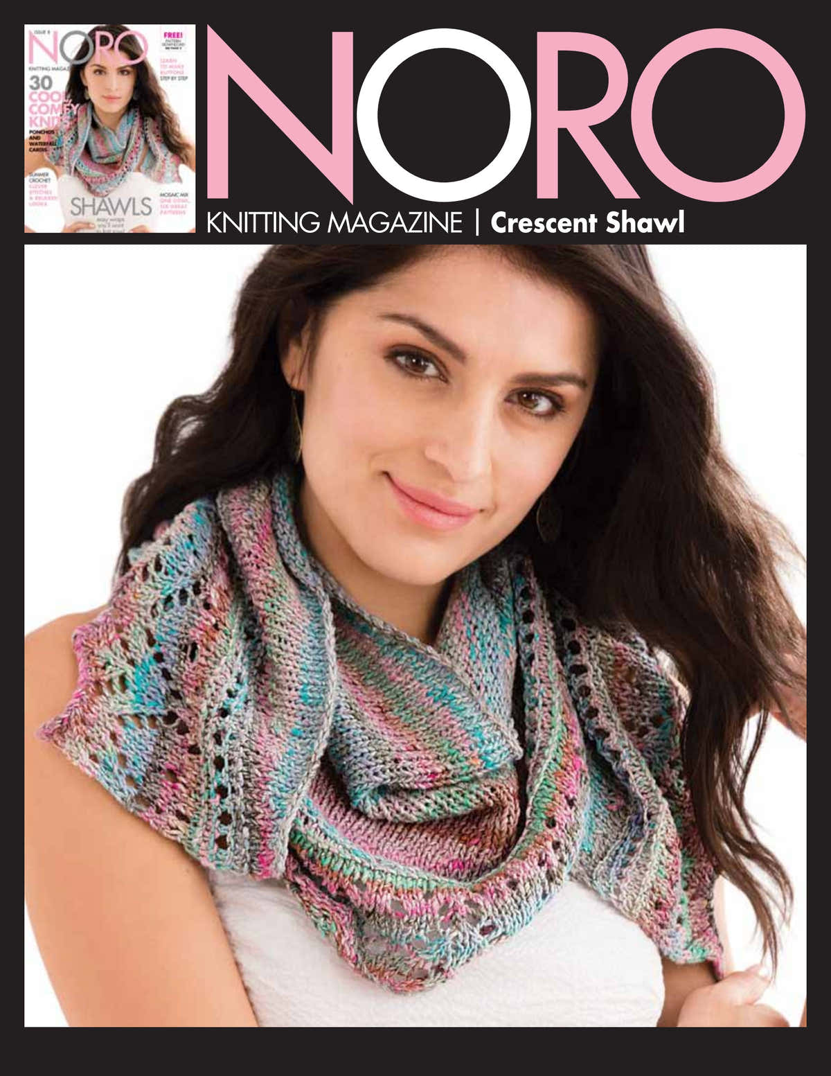 Noro Crescent Shawl Wrap Knitting Pattern
