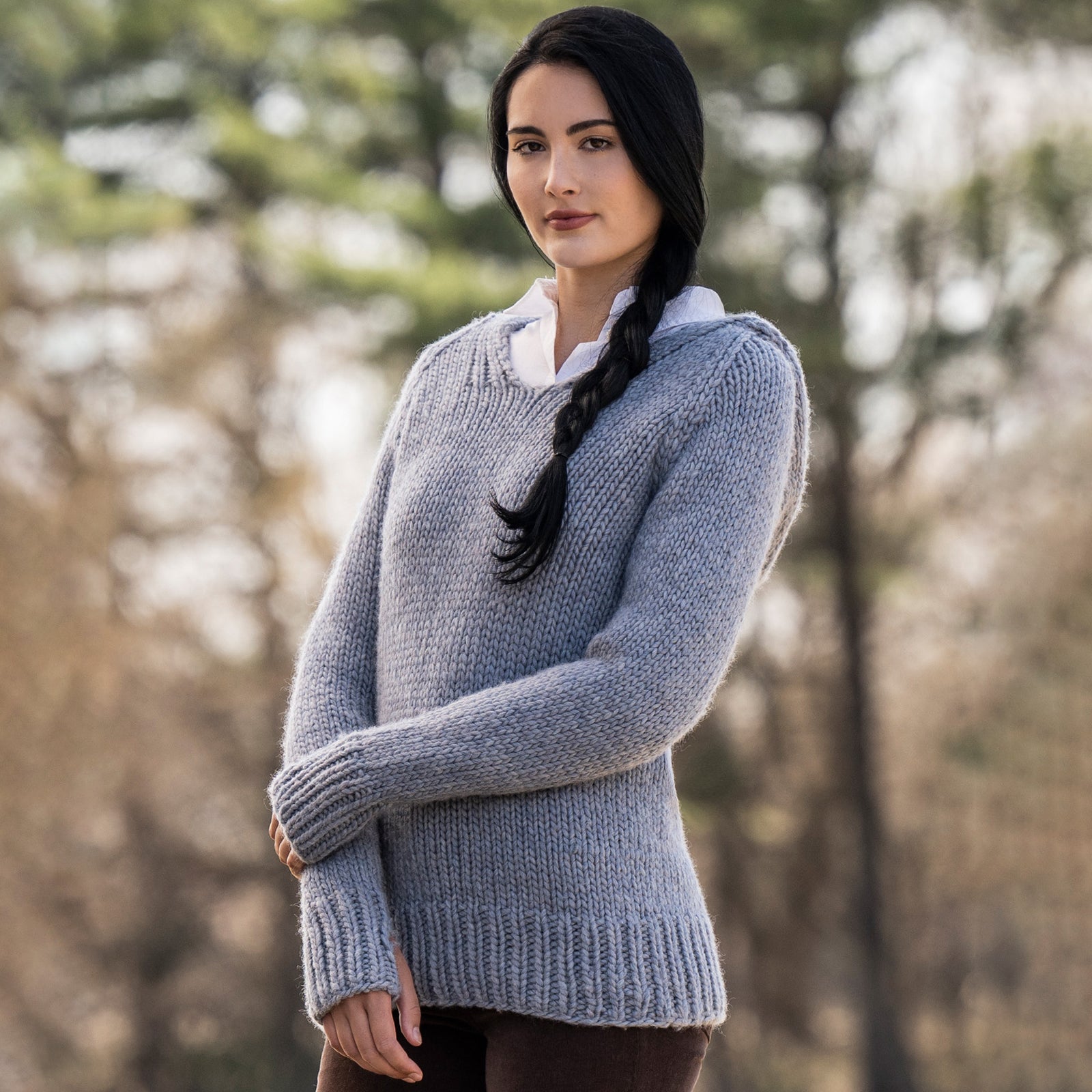 Blue Sky Fibers Fleming Hoodie Jumper Knitting Pattern