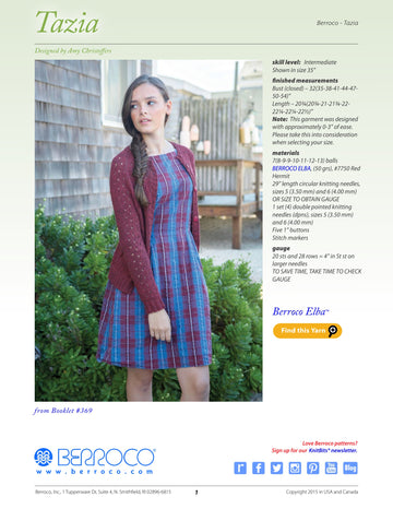 Berroco Tazia Cardigan Knitting Pattern