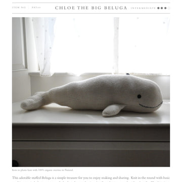 Swans Island Chloe the Big Beluga Toy Knitting Pattern