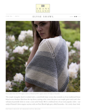 Swans Island Elyse Shawl Wrap Knitting Pattern