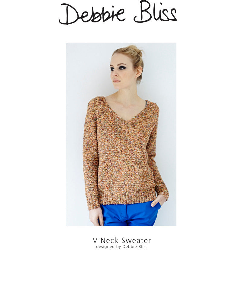 Debbie Bliss V Neck Sweater Knitting Pattern