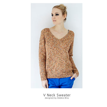 Debbie Bliss V Neck Sweater Knitting Pattern