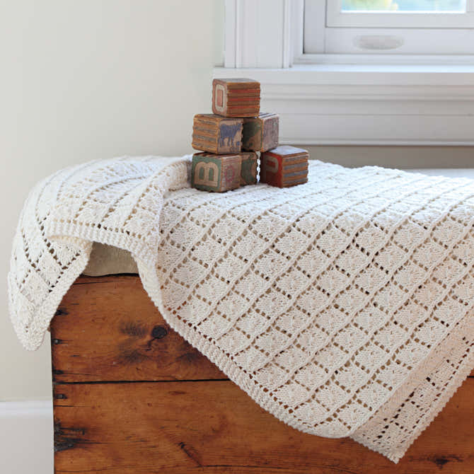 Valley Yarns Snowdrop Baby Blanket Knitting Pattern