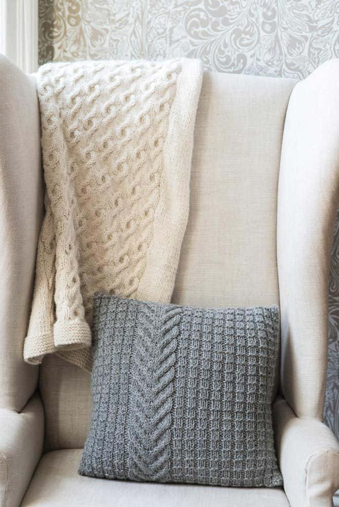 Wood & Steel Blanket & Pillow in Berroco Ultra Alpaca Chunky
