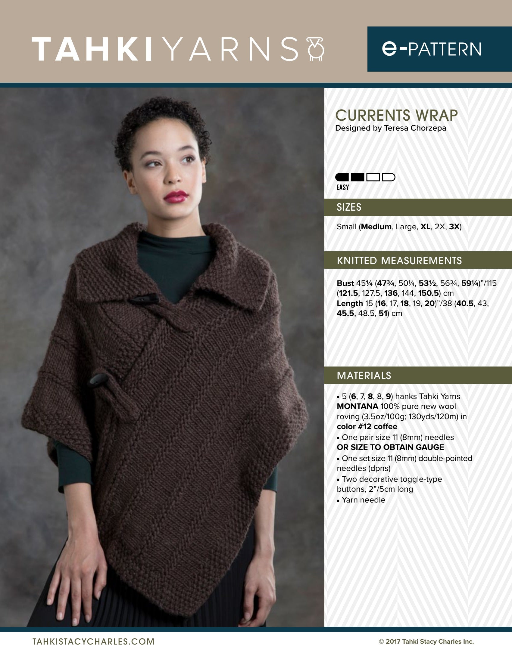 Tahki Yarns Currents Wrap Knitting Pattern