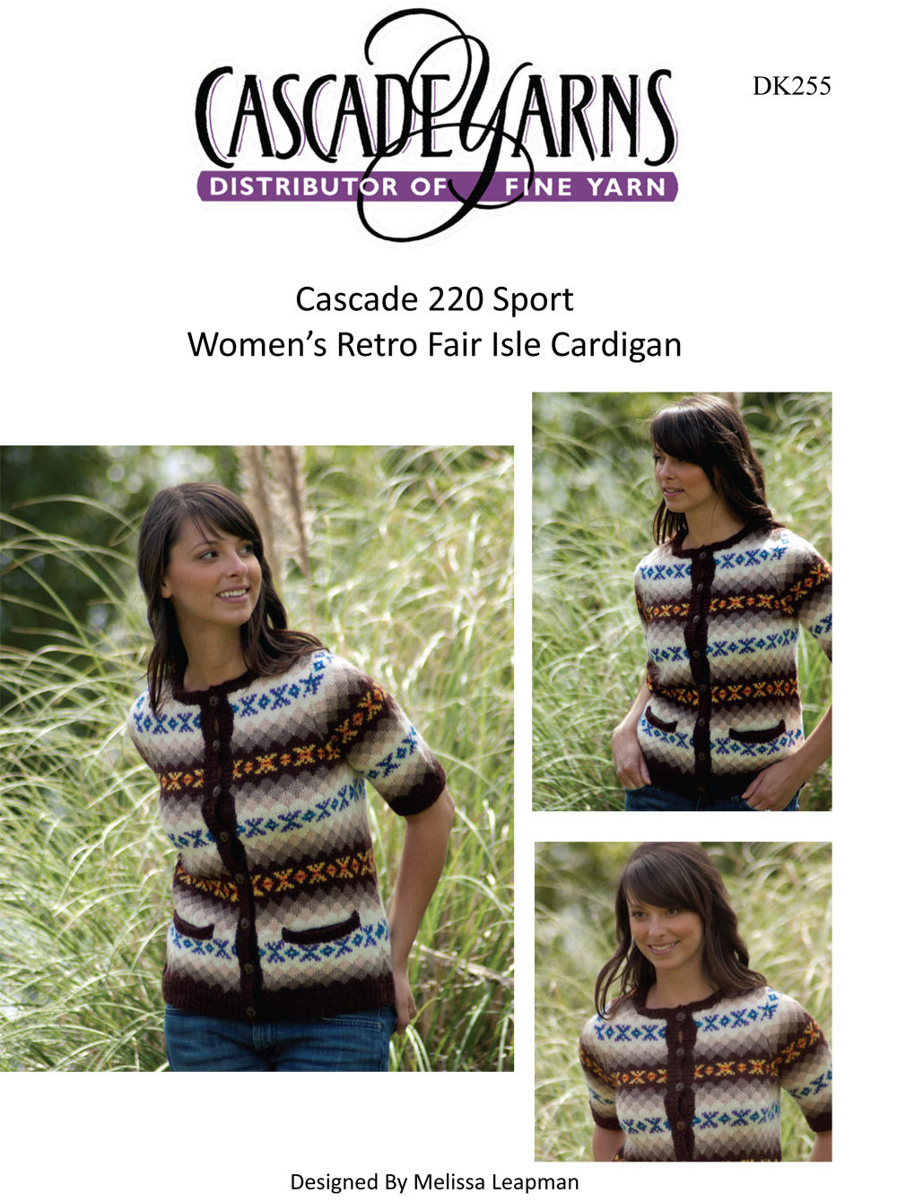 Cascade Yarns DK Women's Retro Fair Isle Cardigan Knitting