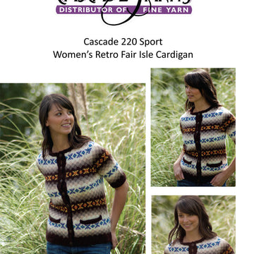 Cascade Yarns DK Women's Retro Fair Isle Cardigan Knitting