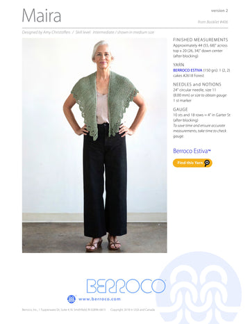 Berroco Maira Wrap Knitting Pattern