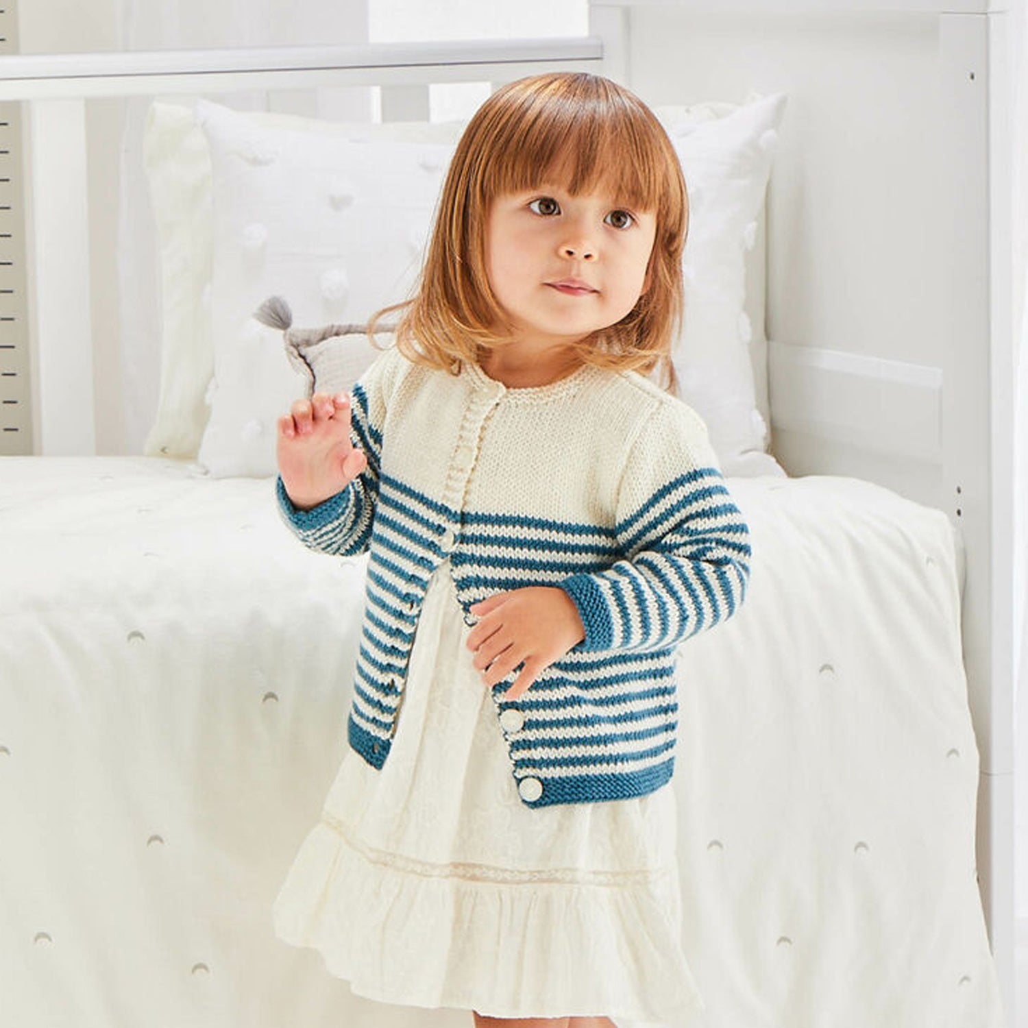 Sirdar Striped Baby Cardigan Knitting Pattern