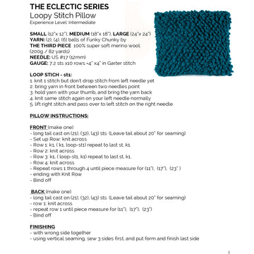 Third Piece The Loopy Pillow Homeware Knitting Pattern