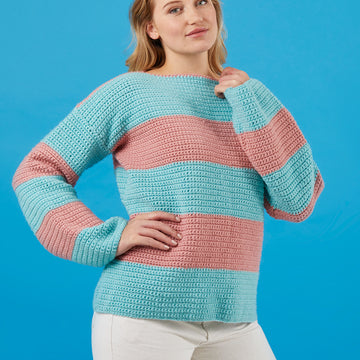 Paintbox Yarns Show Stripes Sweater PDF (Free)