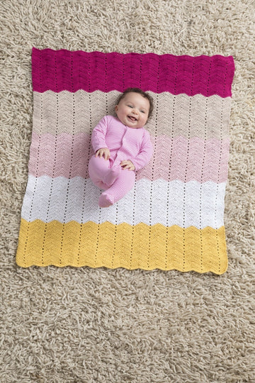 Happy Baby Ripple Afghan in Lion Brand Coboo - L80157 PDF