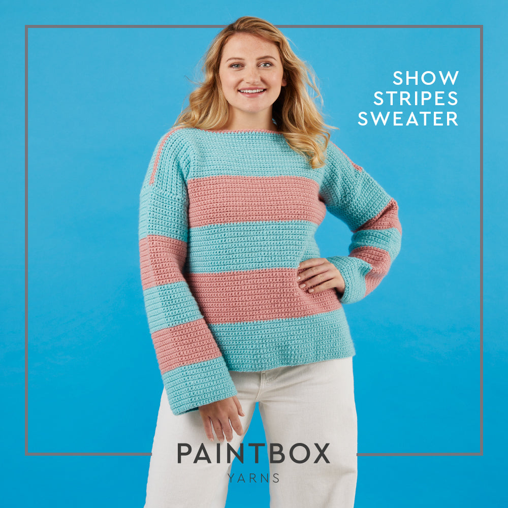 Paintbox Yarns Show Stripes Sweater Crochet Pattern