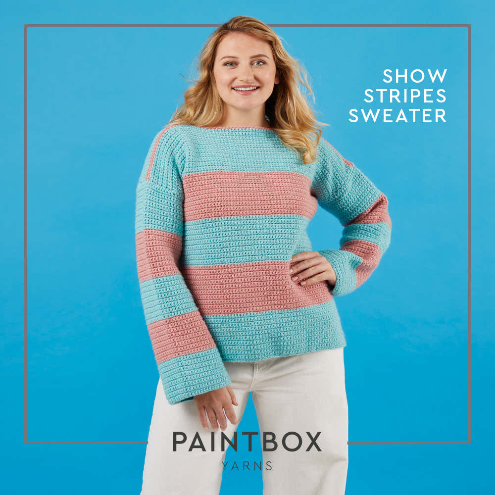Paintbox Yarns Show Stripes Sweater Crochet Pattern