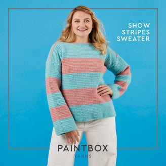 Paintbox Yarns Show Stripes Sweater Crochet Pattern