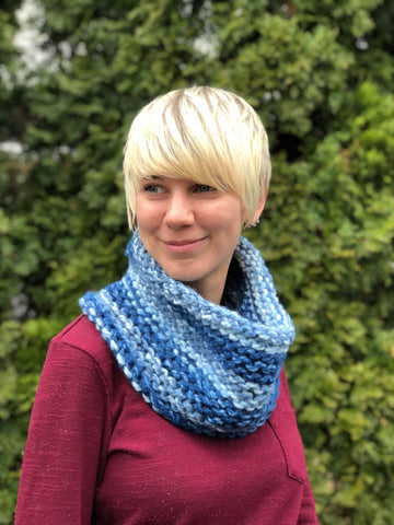 Garter Stitch Cowl  in Plymouth Yarn Mega Cakes - F860 - PDF