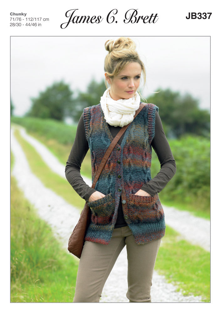 James C. Brett JB337 Waistcoat Knitting Pattern