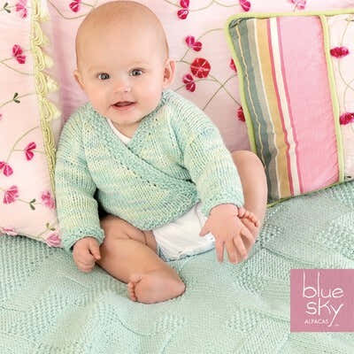 Blue Sky Fibers Cotton Baby Set Blanket Knitting Pattern