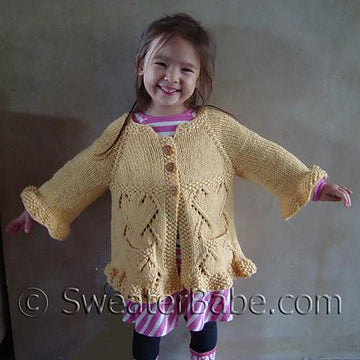 #108 Girl's Ruffled Top-Down Cardigan