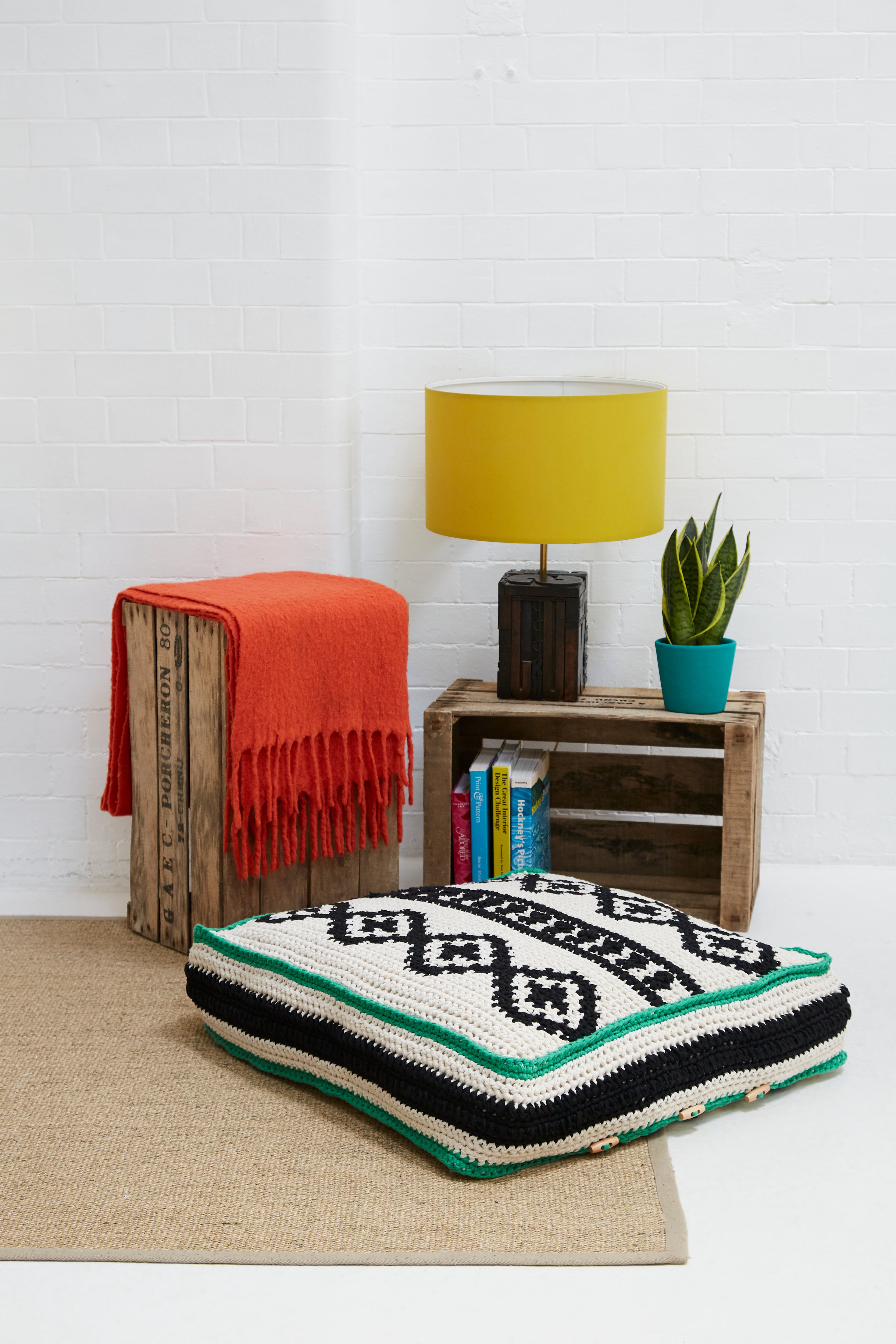 Paintbox Yarns Put Your Feet Up Floor Cushion Crochet