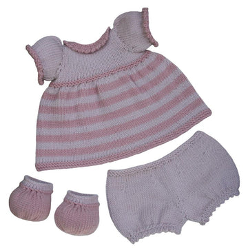 Pink Stripy Dress Outfit (Knit a Teddy)
