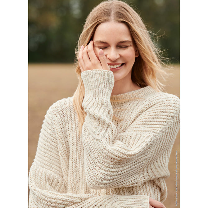 Lana Grossa Half-Brioche Rib Pullover in Linea Pura Fourseason