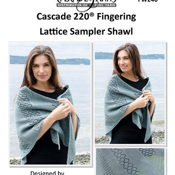 Cascade Yarns FW Lattice Sampler Shawl Wrap Knitting Pattern