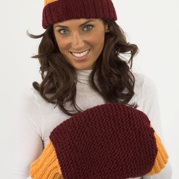 Hat & Muff in Plymouth Encore Worsted - F218 - PDF