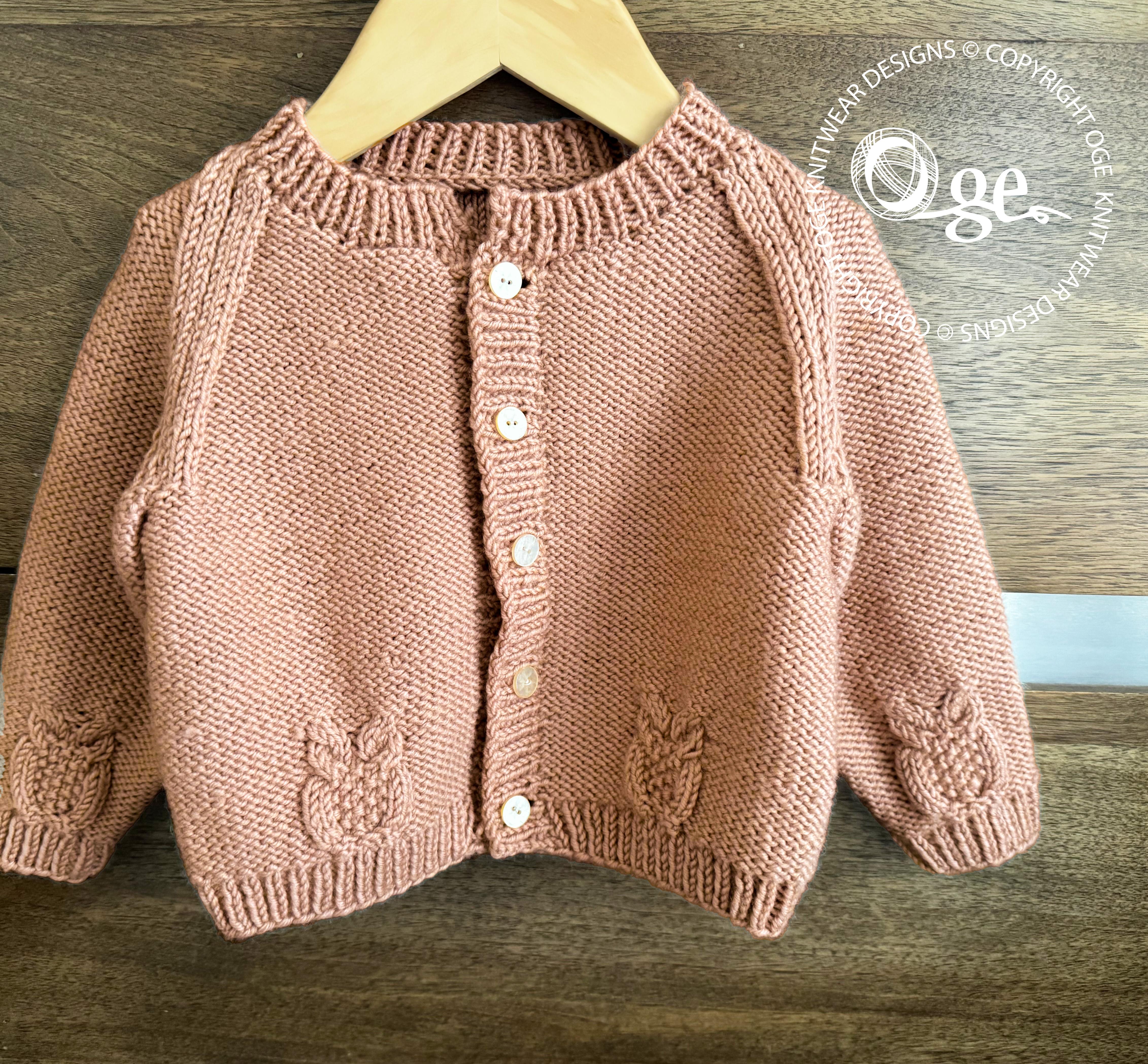 Round neck raglan sleeve cardi with cabled owls - P079