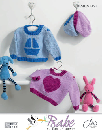 Euro Lily and George Sweaters with Matching Hats Knitting
